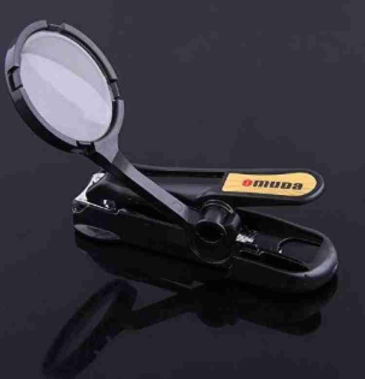 Stainless steel nail clippers with magnifying glass