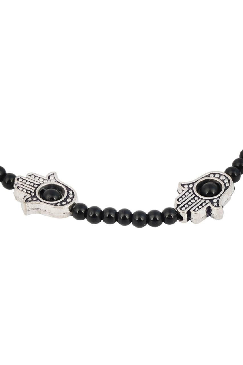 PD Enterprise Bead Alloy Anklet Black