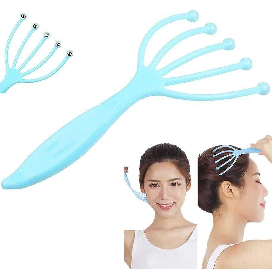 Scalp Massager, Head Massager, Portable Hand Held Head Massager for Deep Relaxation & Stress Reduction, Pack of 2- (Random Colour)